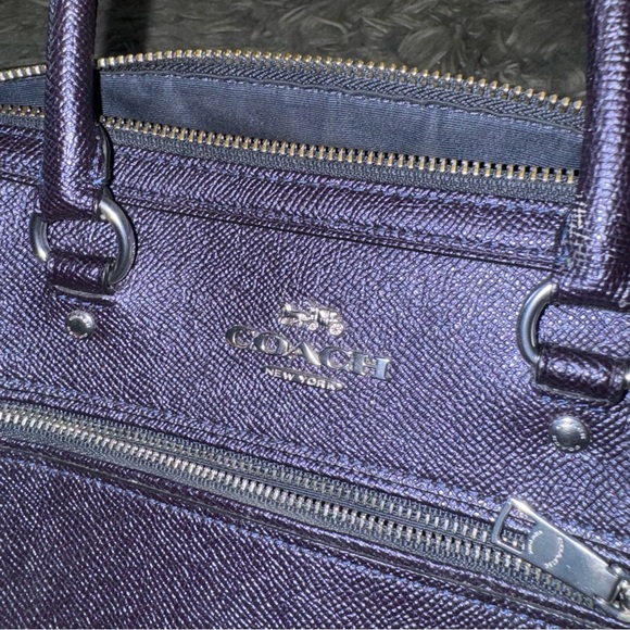 Coach Rowan Satchel Bag Navy Blue - Picture 11 of 15